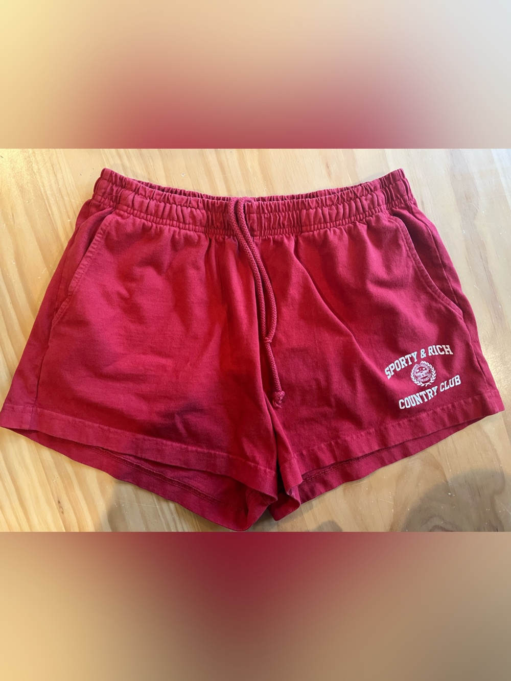 Sporty & Rich Crimson Red Women's Athletic Lounge Shorts